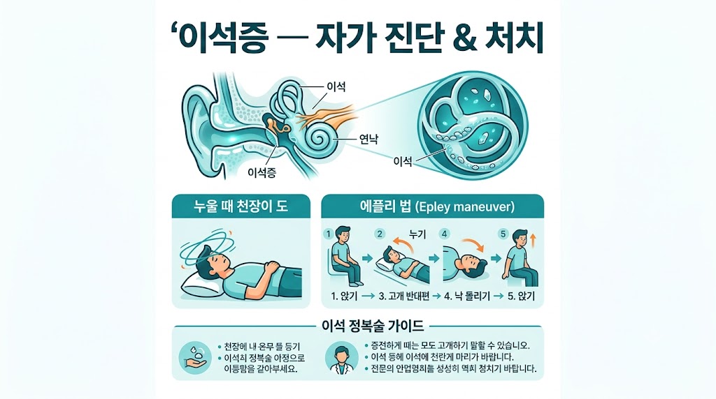 이석증 치료 인포그래픽