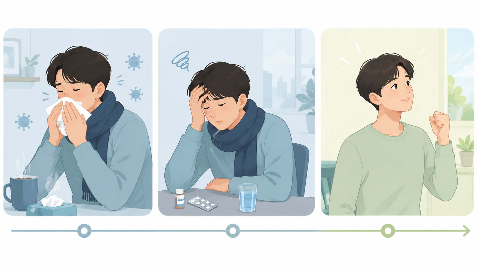 감기의 단계별 특징과 시기별 대처법