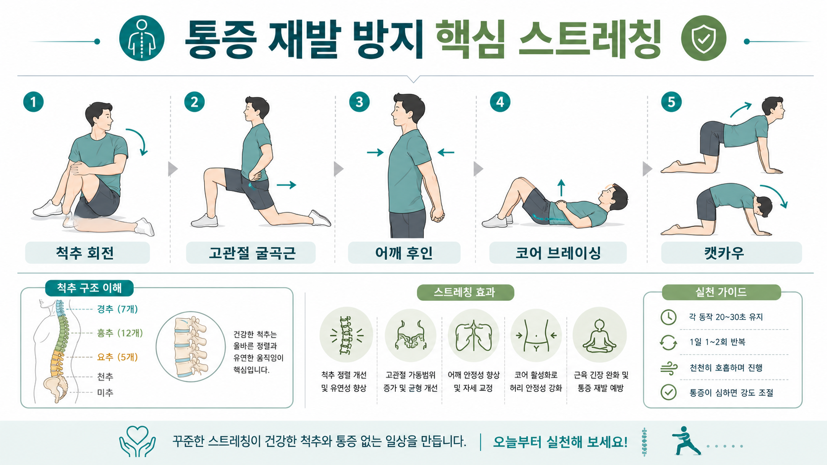 코어 스트레칭 인포그래픽