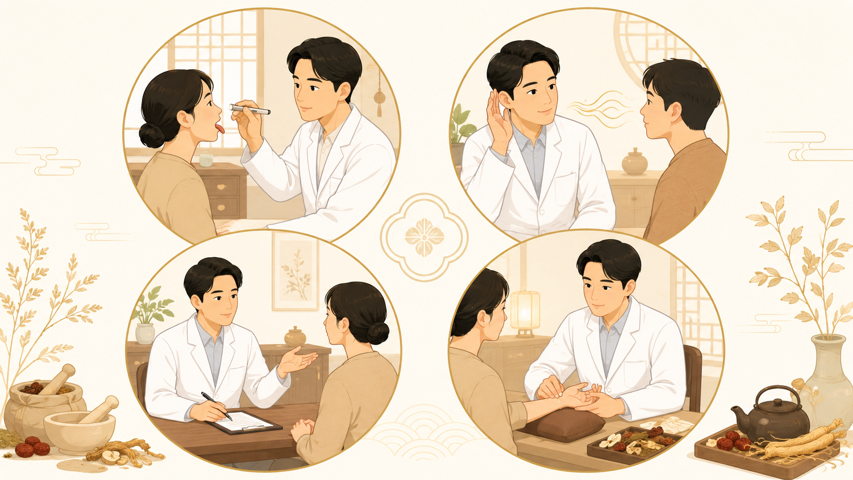 한의학 진찰의 4가지 방법 — 망진·문진·문진·절진