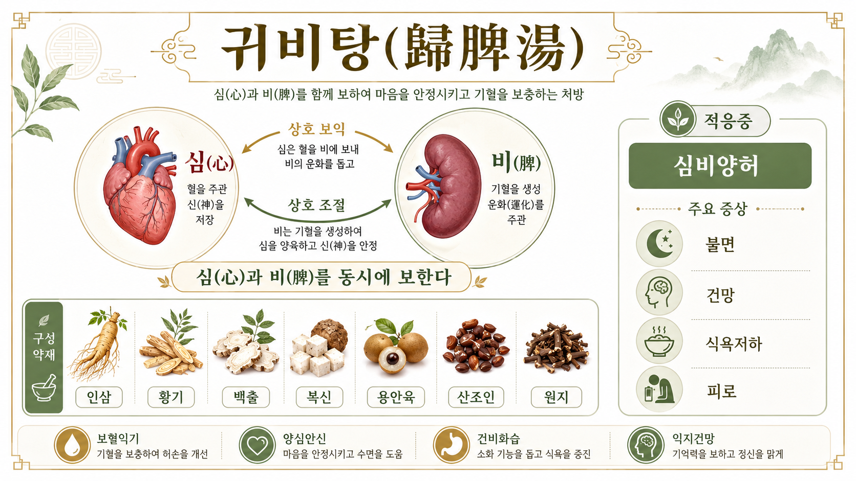 귀비탕 인포그래픽
