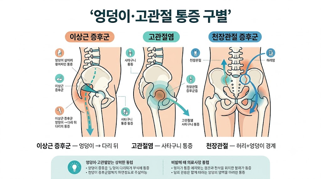 고관절 통증 인포그래픽