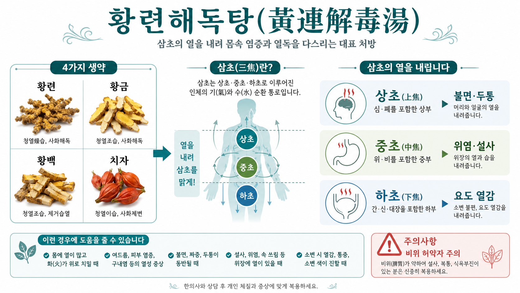 황련해독탕 인포그래픽