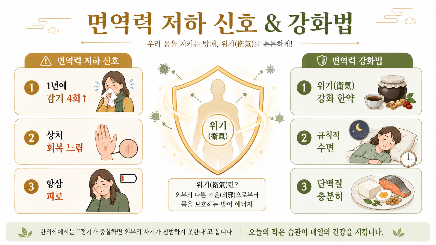 면역력 저하 신호 인포그래픽