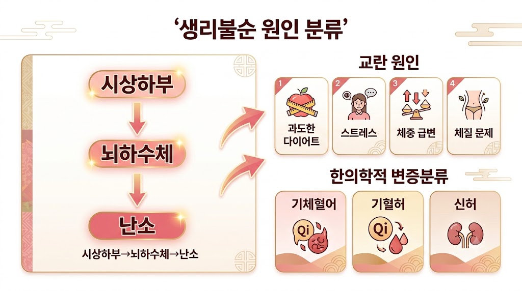생리 불규칙 인포그래픽