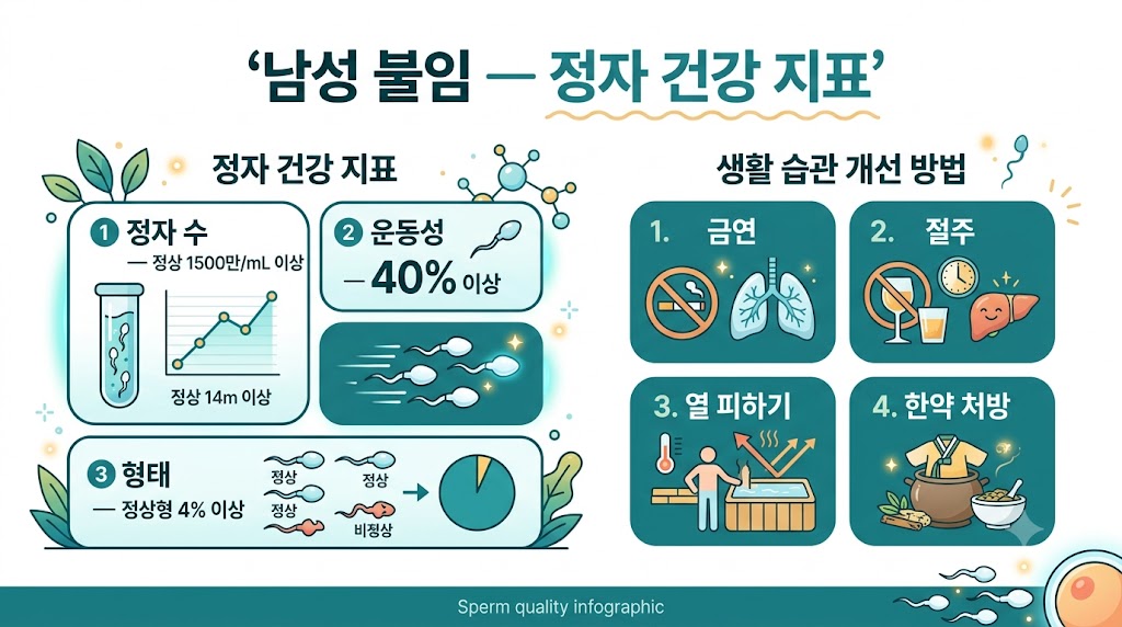 남성 불임 정자 건강 인포그래픽