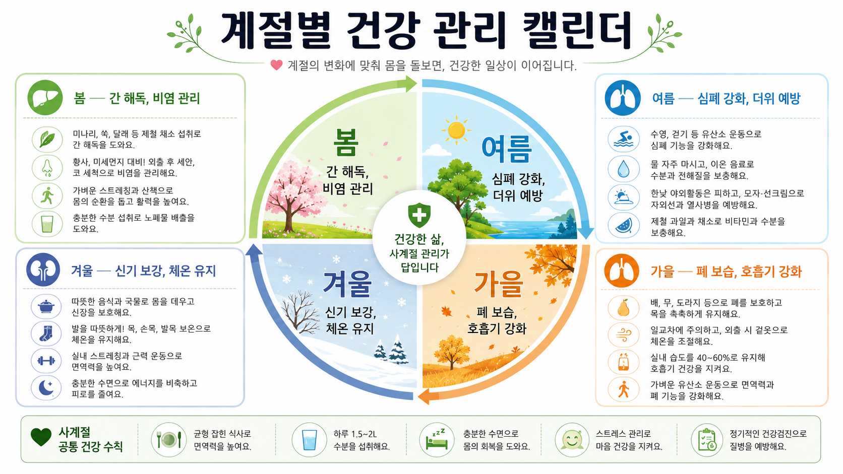 계절별 면역 인포그래픽