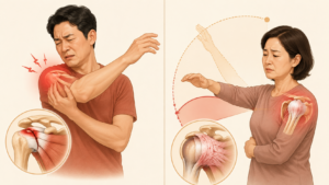 어깨 통증 — 오십견인지 회전근개 문제인지 구별법