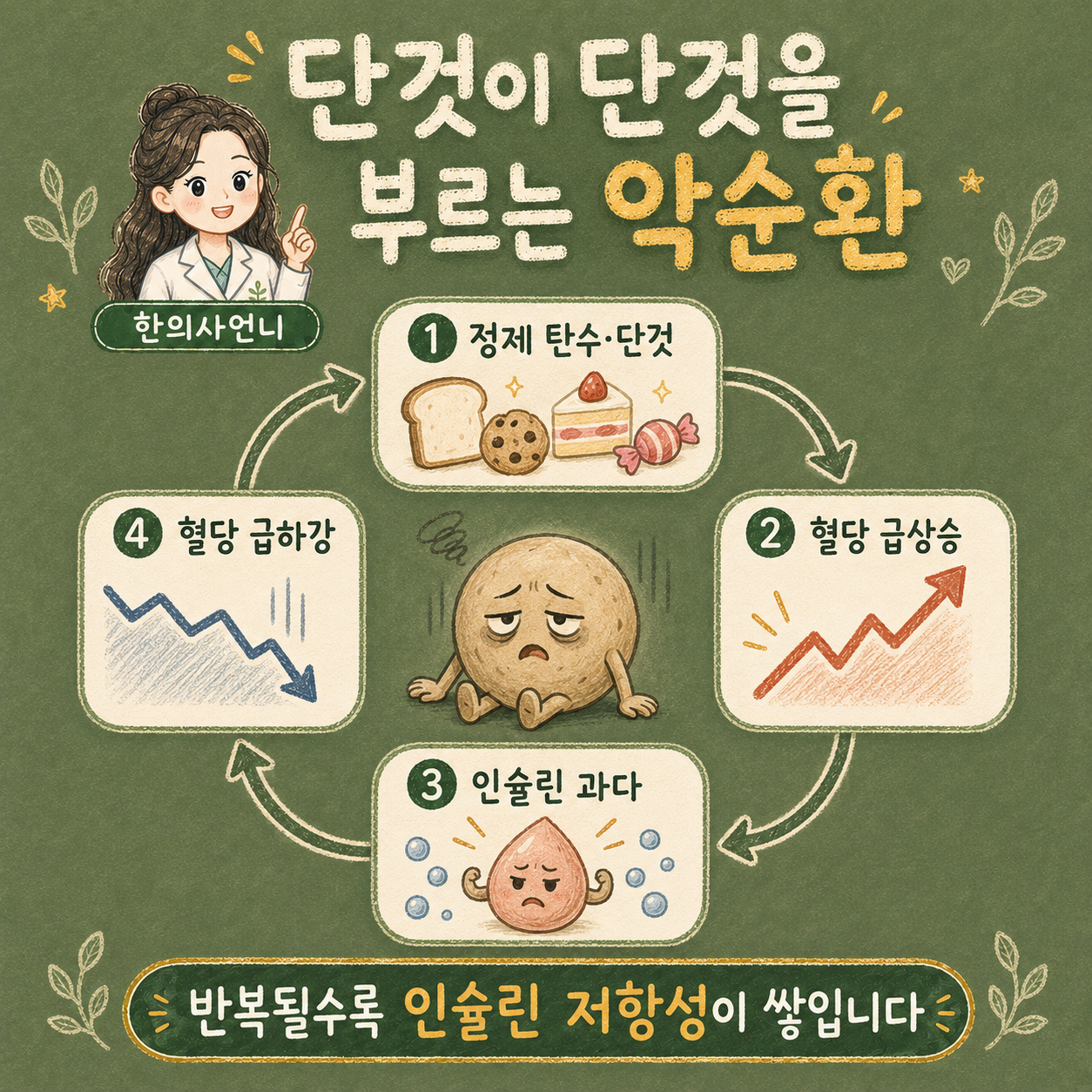 인천송도 더율한의원 단것이 단것을 부르는 악순환 - 정제 탄수화물 혈당 급상승 인슐린 저항성