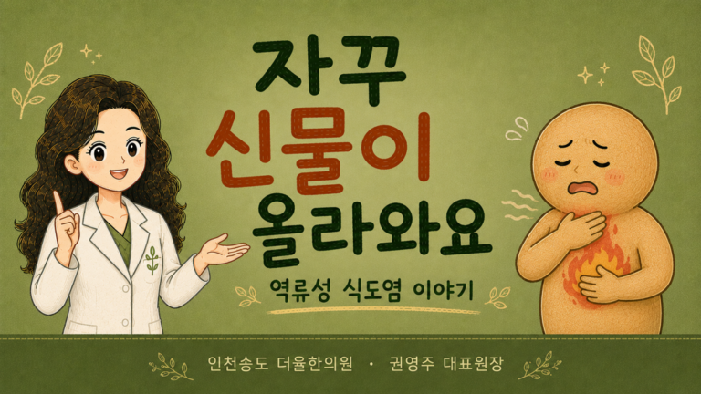 자꾸 신물이 올라오는 역류성 식도염 인천송도 더율한의원