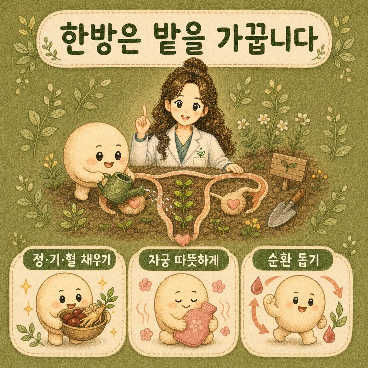 인천송도 더율한의원 임신 준비 한방 - 정기혈 보충 자궁 온기 순환 착상 환경 밭 만들기