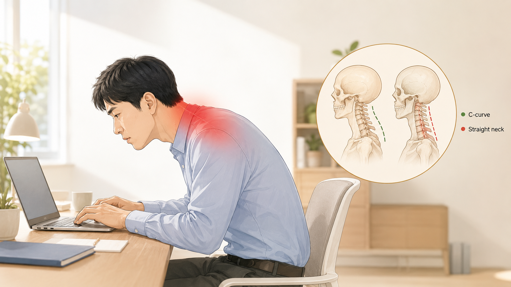 인천송도 더율한의원 거북목·일자목 증상 안내 이미지