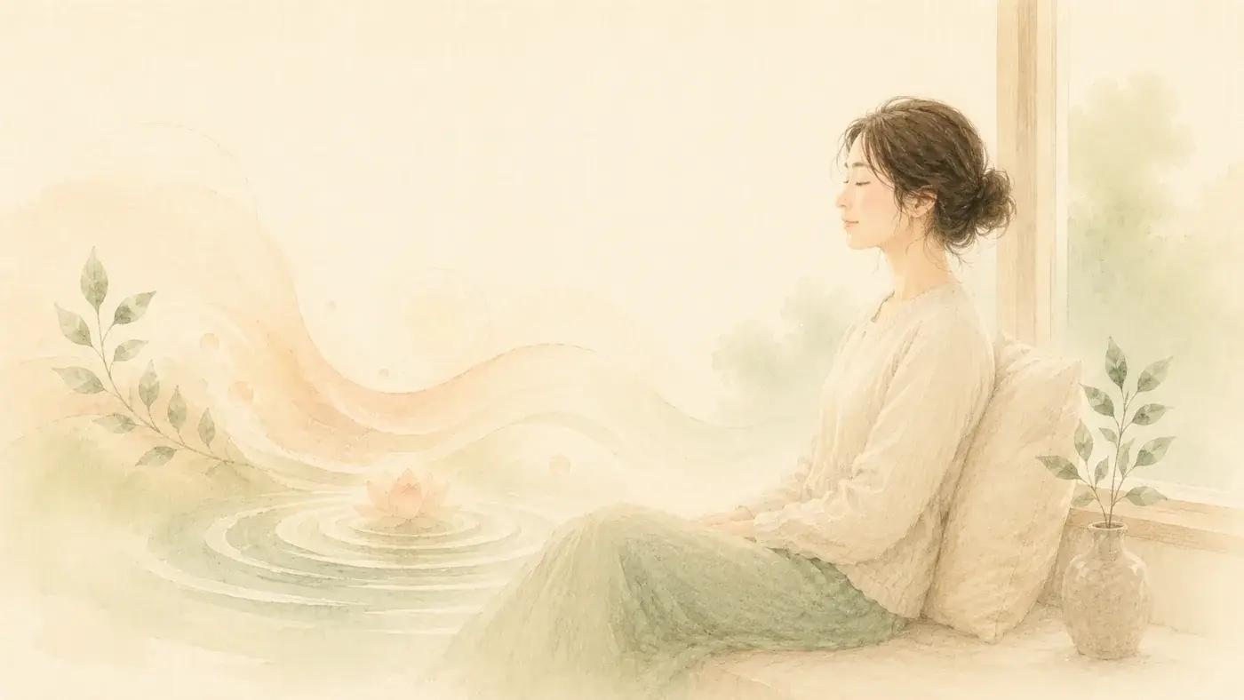 인천 송도 더율한의원 질염 한방 관리 — 반복이 잦아들고 균형이 회복되는 일러스트