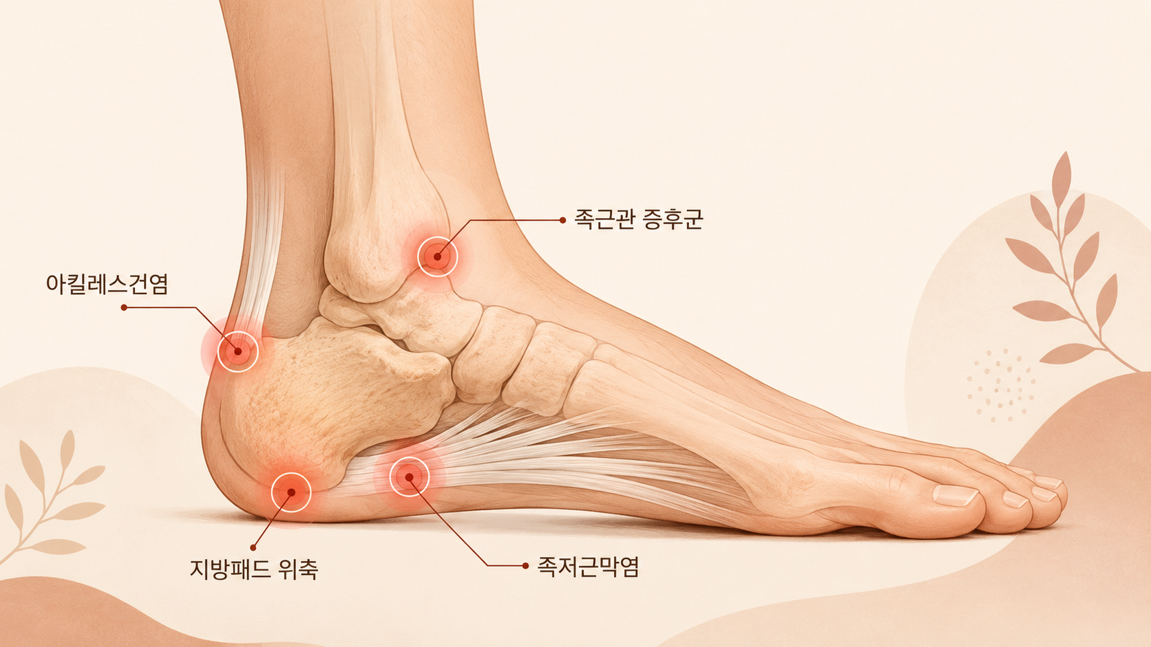 발뒤꿈치 통증 4가지 비교