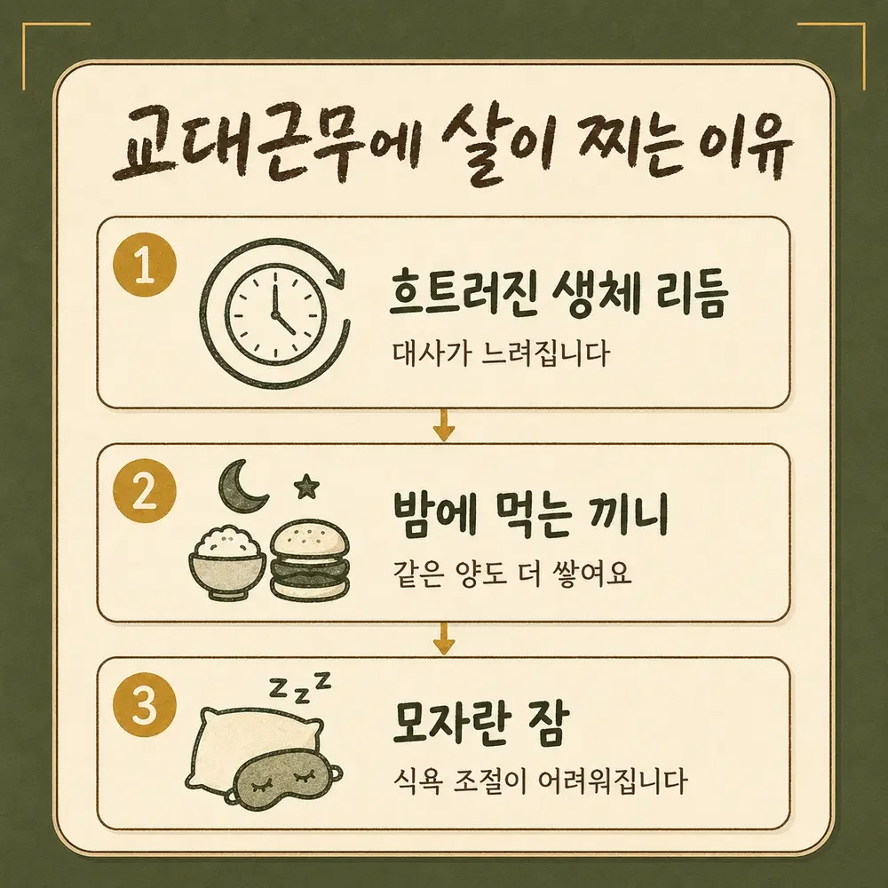 교대근무와 체중 관리 상담 - 인천 송도 더율한의원