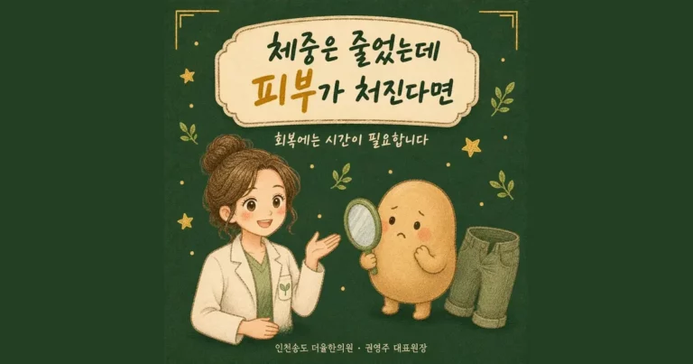 다이어트 후 피부 처짐 상담 - 인천 송도 더율한의원