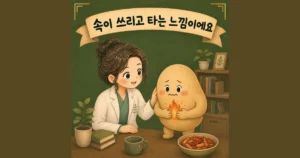 식후 속쓰림 한방치료 - 인천 송도 더율한의원