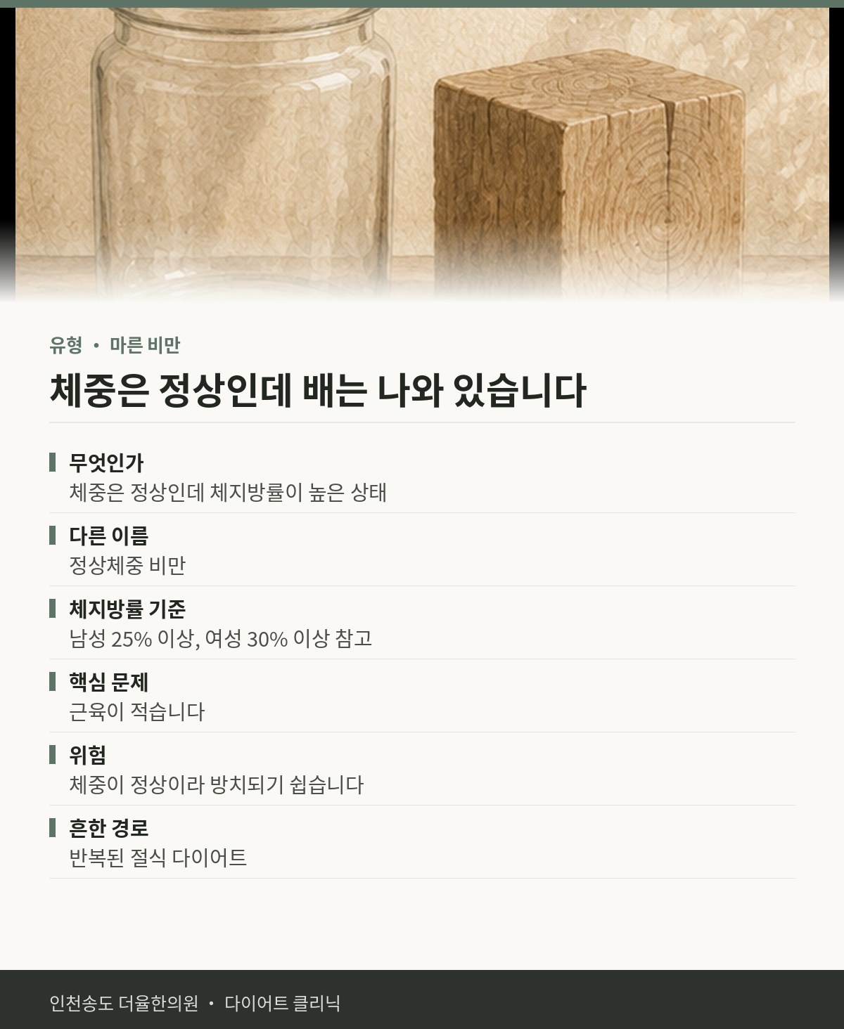 체중은 정상인데 배는 나와 있습니다 핵심 정리