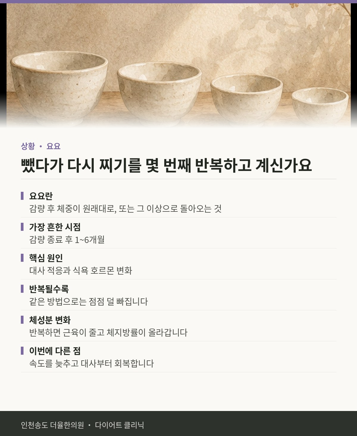 뺐다가 다시 찌기를 몇 번째 반복하고 계신가요 핵심 정리