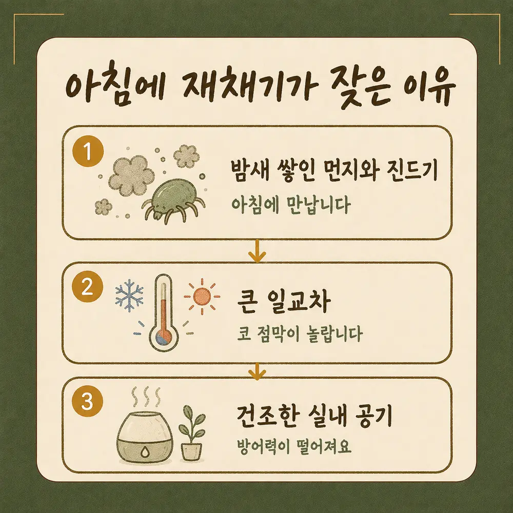 아침 재채기와 맑은 콧물 상담 - 인천 송도 더율한의원