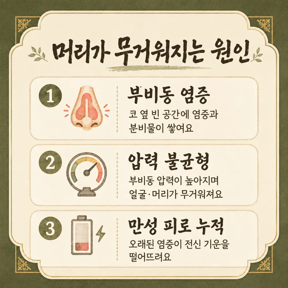 축농증으로 머리가 무거울 때 상담 - 인천 송도 더율한의원
