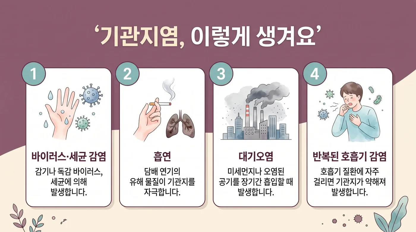 기관지염의 기전 — 점막 염증과 분비물 증가