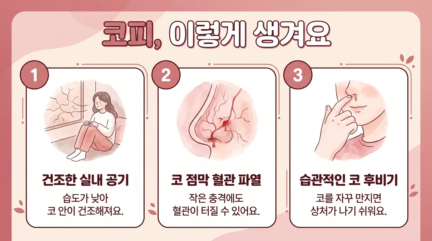 코피가 나는 자리 — 키셀바흐 부위의 얕은 혈관