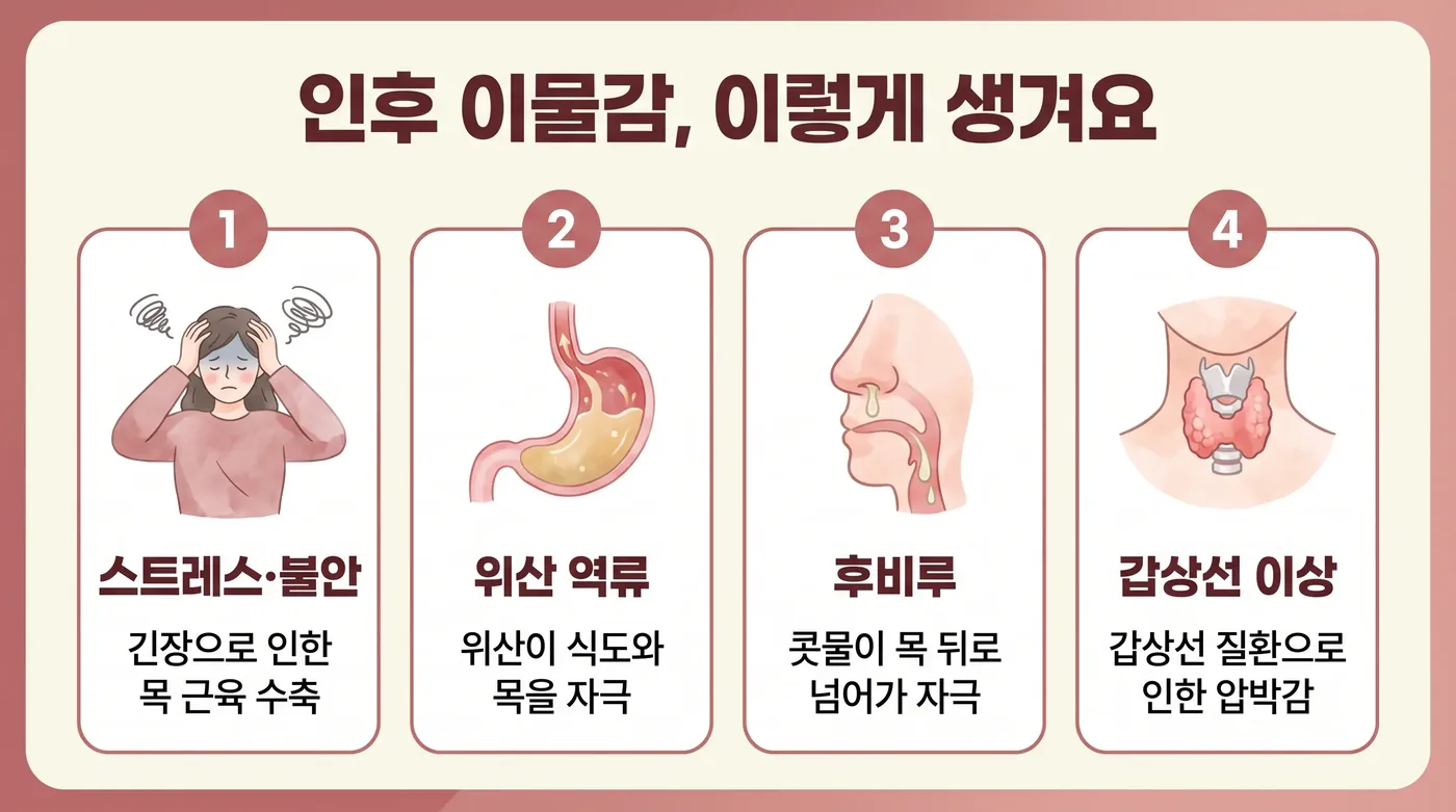 매핵기의 기전 — 기울·담응과 인후 근육의 긴장