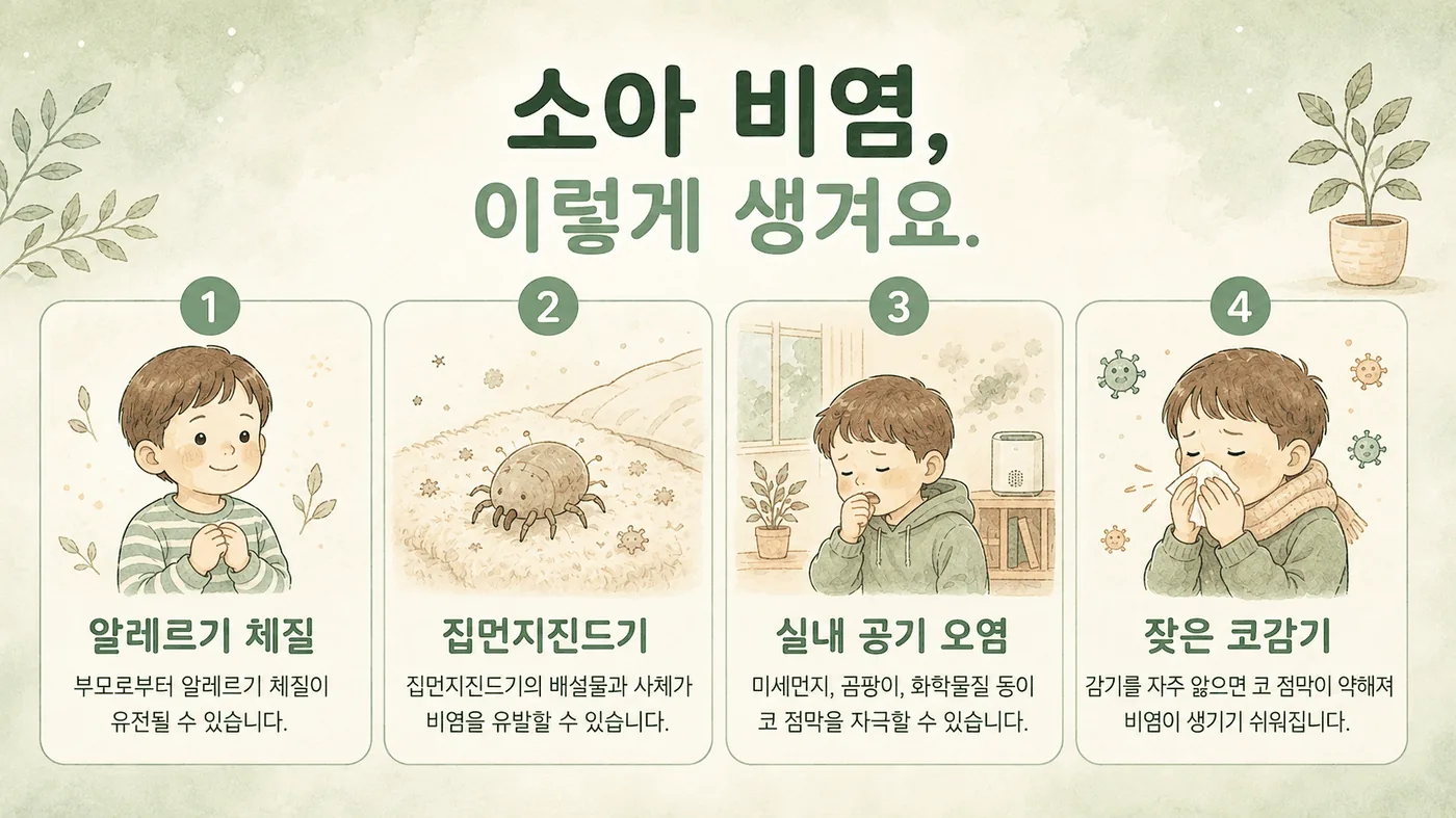 소아 비염이 미치는 범위 — 코·잠·성장·집중력