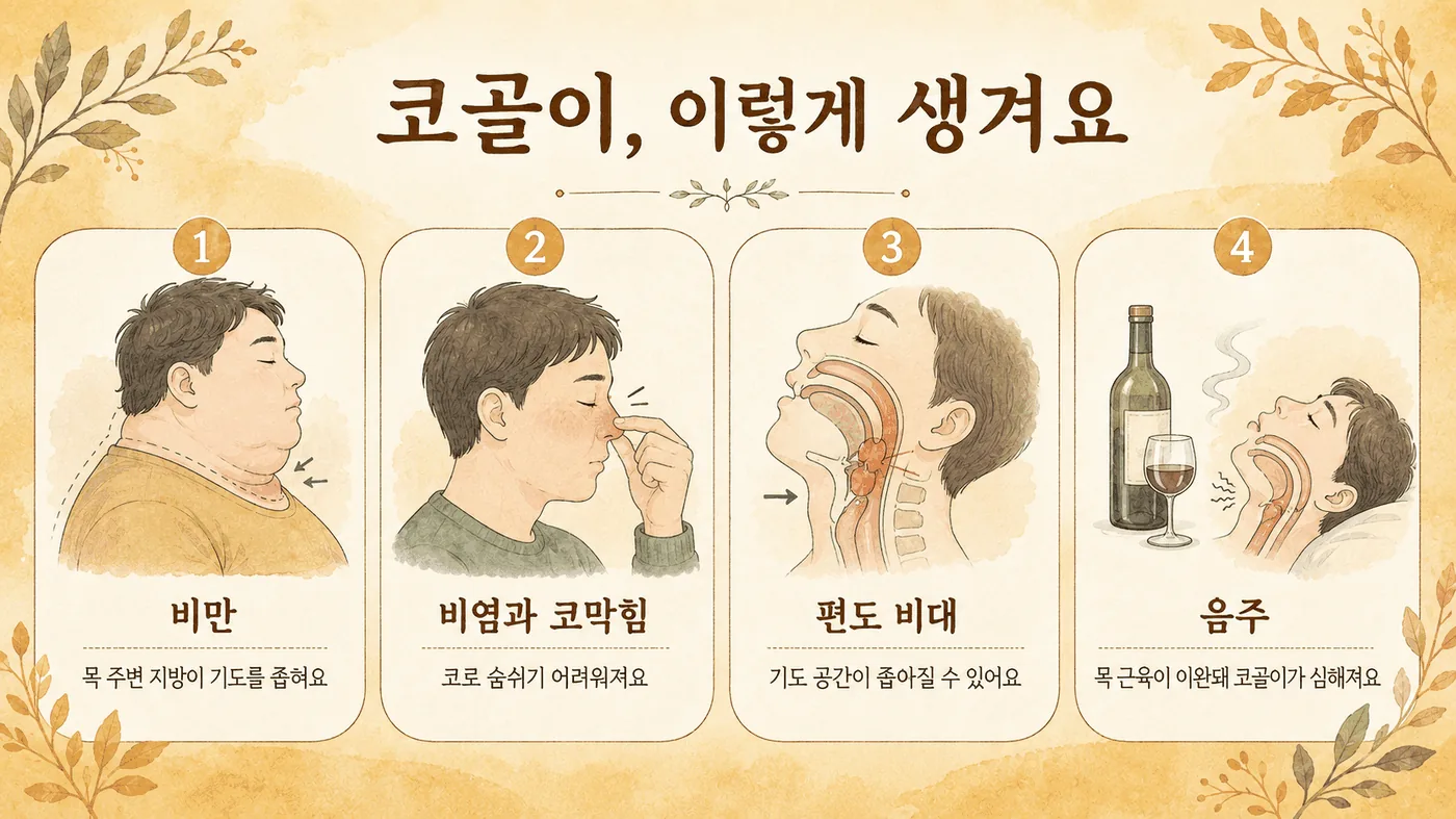 코골이의 기전 — 상기도 협착과 조직의 진동