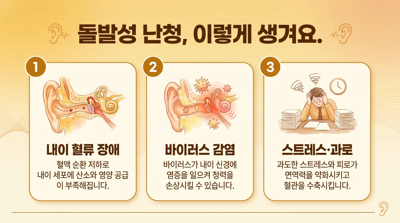 돌발성 난청의 기전 — 내이 순환 장애와 청각 세포 손상