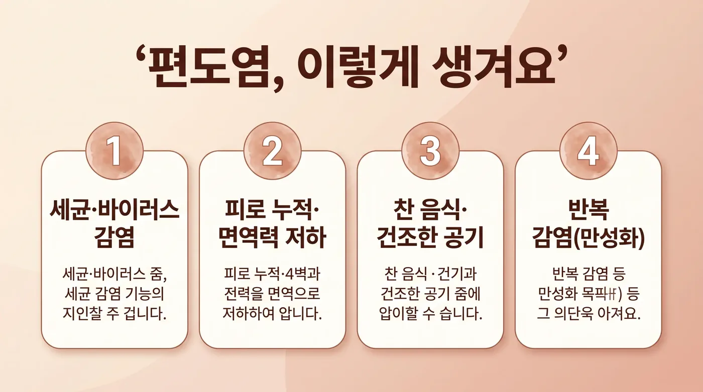 편도염이 반복되는 이유 — 과로·건조·열의 축적