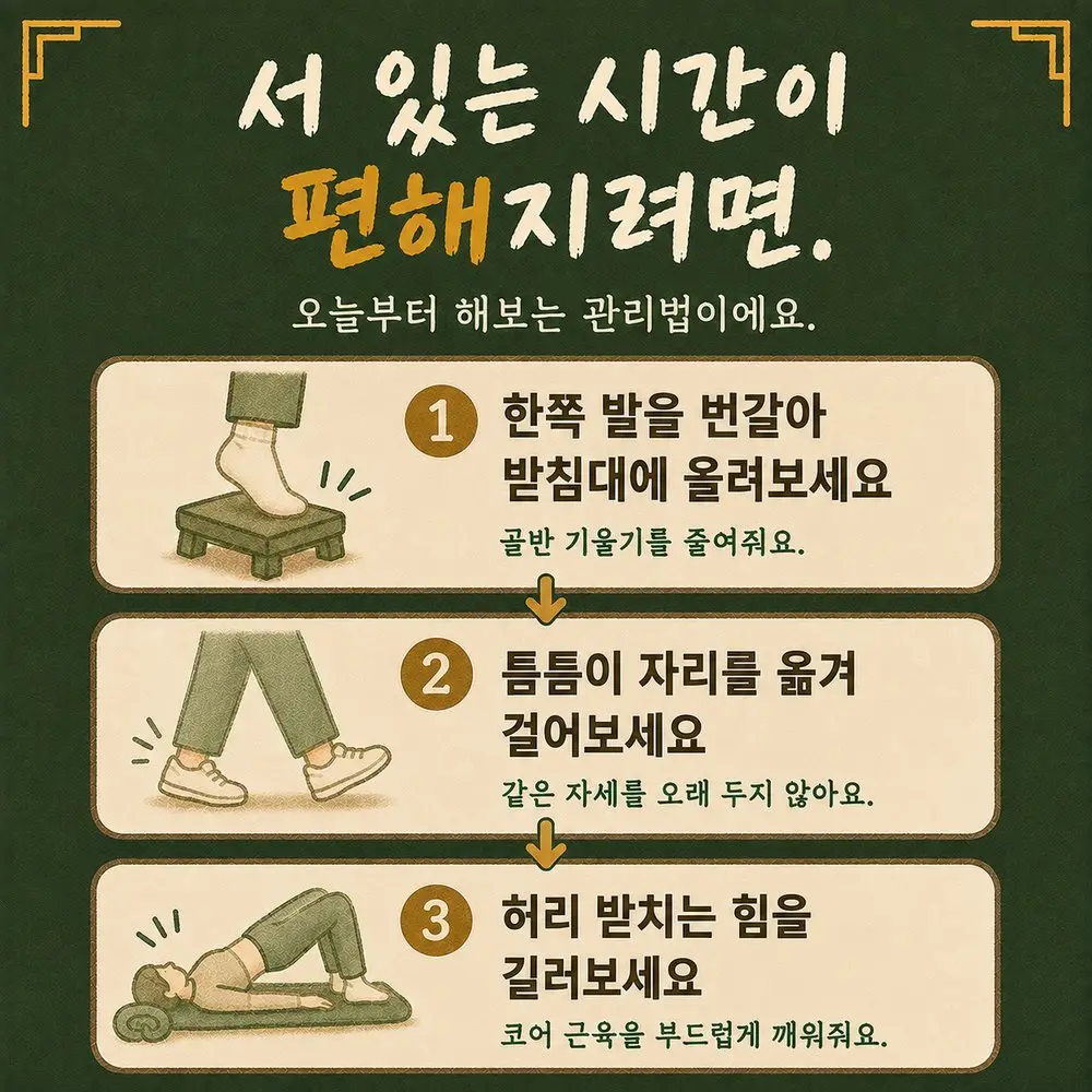 서서 일하는 허리 관리법 한방치료 - 인천 송도 더율한의원
