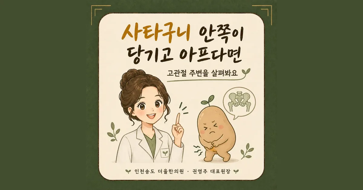 사타구니 통증 한방치료 - 인천 송도 더율한의원