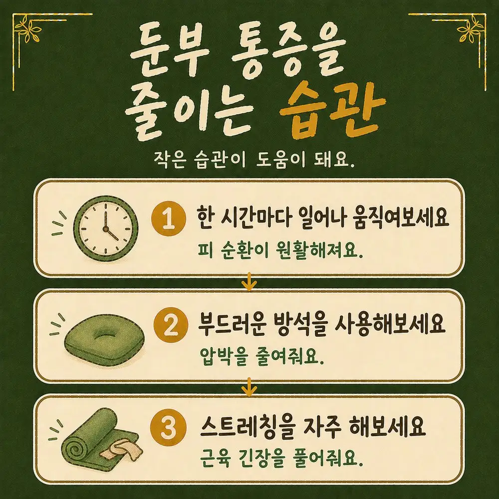 둔부 통증 관리법 한방치료 - 인천 송도 더율한의원