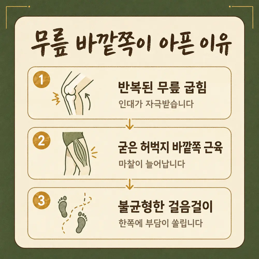 무릎 바깥쪽 통증 상담 - 인천 송도 더율한의원