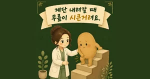 계단 무릎 통증 한방치료 - 인천 송도 더율한의원