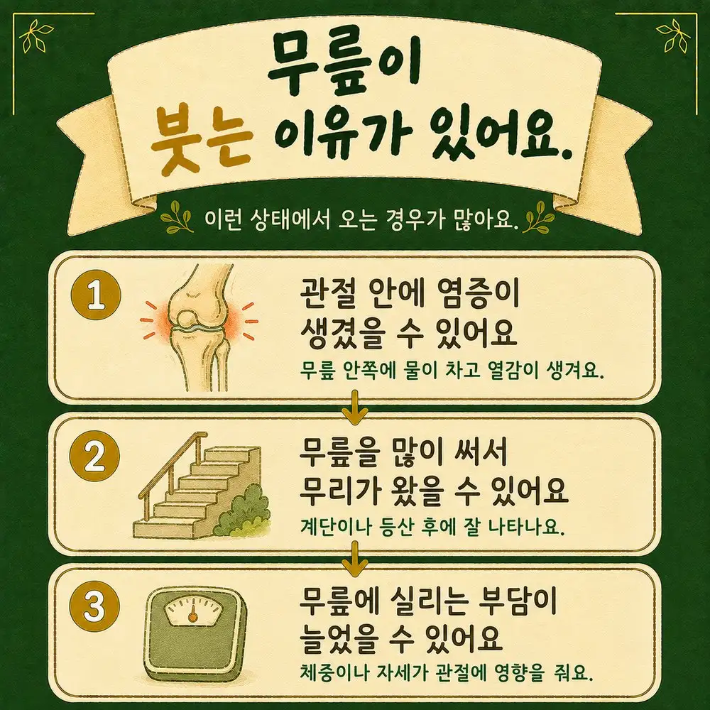 무릎 부종 한방치료 - 인천 송도 더율한의원