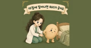 아침 허리 통증 한방치료 - 인천 송도 더율한의원
