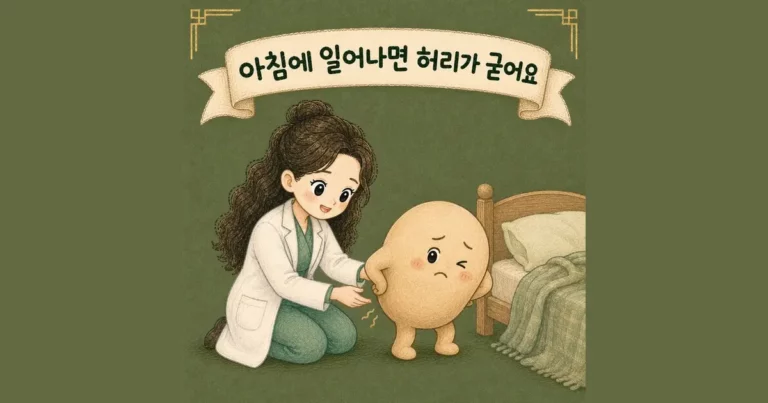 아침 허리 통증 한방치료 - 인천 송도 더율한의원