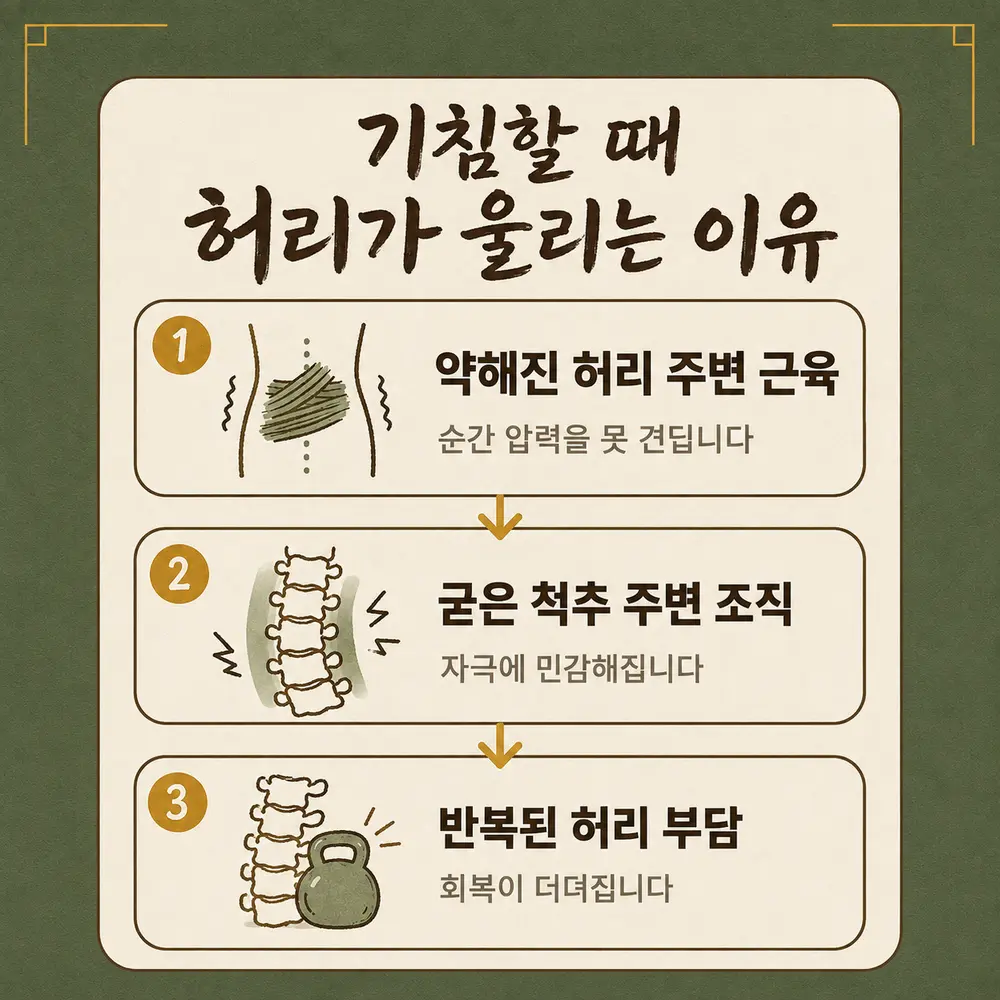 기침할 때 허리 통증 상담 - 인천 송도 더율한의원