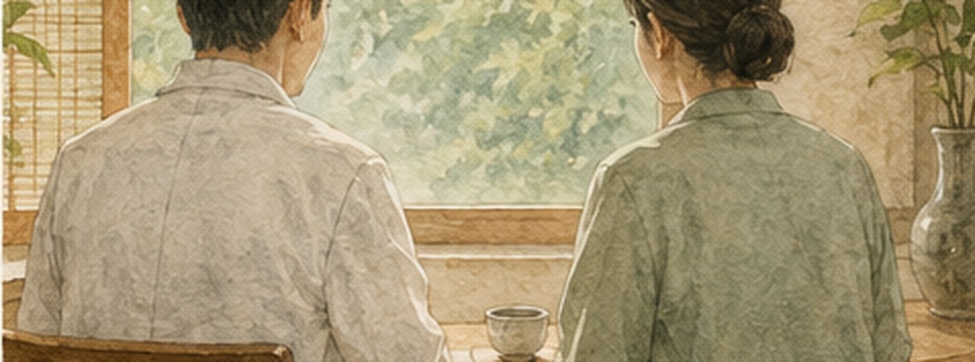 창가에서 마주 앉아 상담하는 모습 — 8체질 자주 묻는 질문