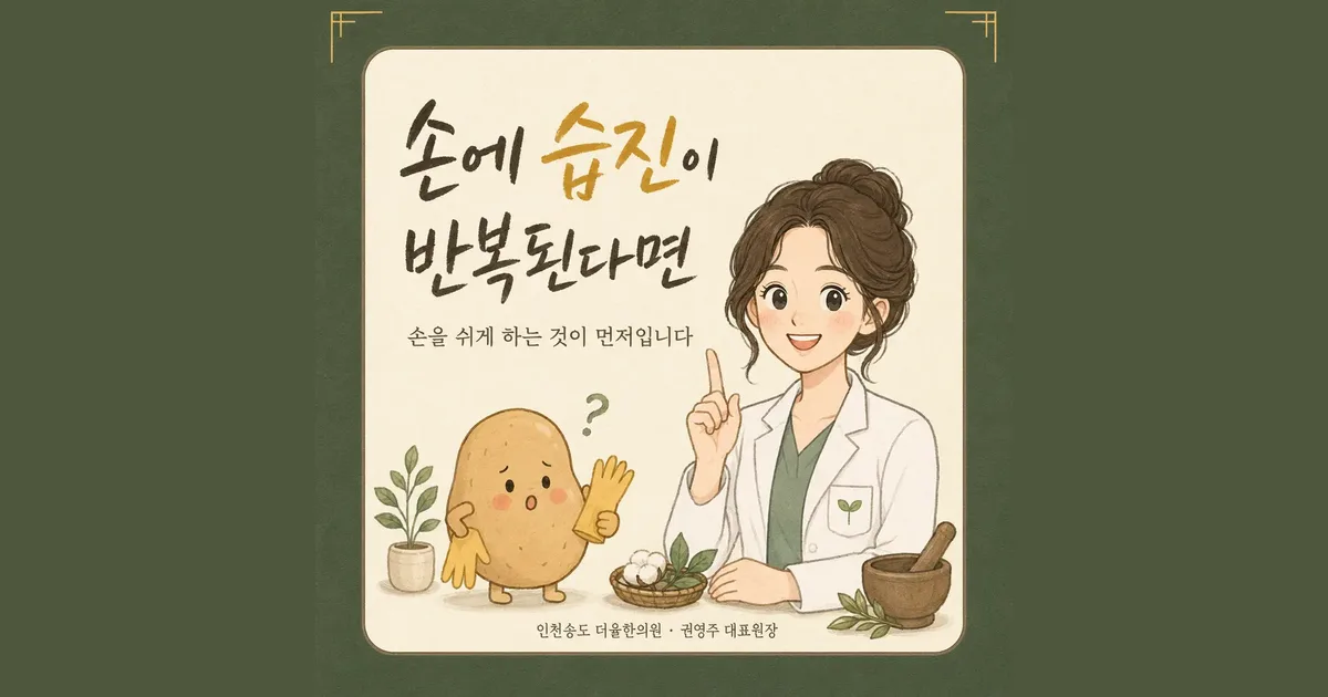 손 습진 한방치료 - 인천 송도 더율한의원