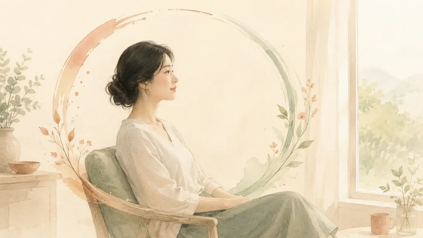 인천 송도 더율한의원 무월경 한방 관리 — 멈춘 주기의 이유를 찾아가는 일러스트