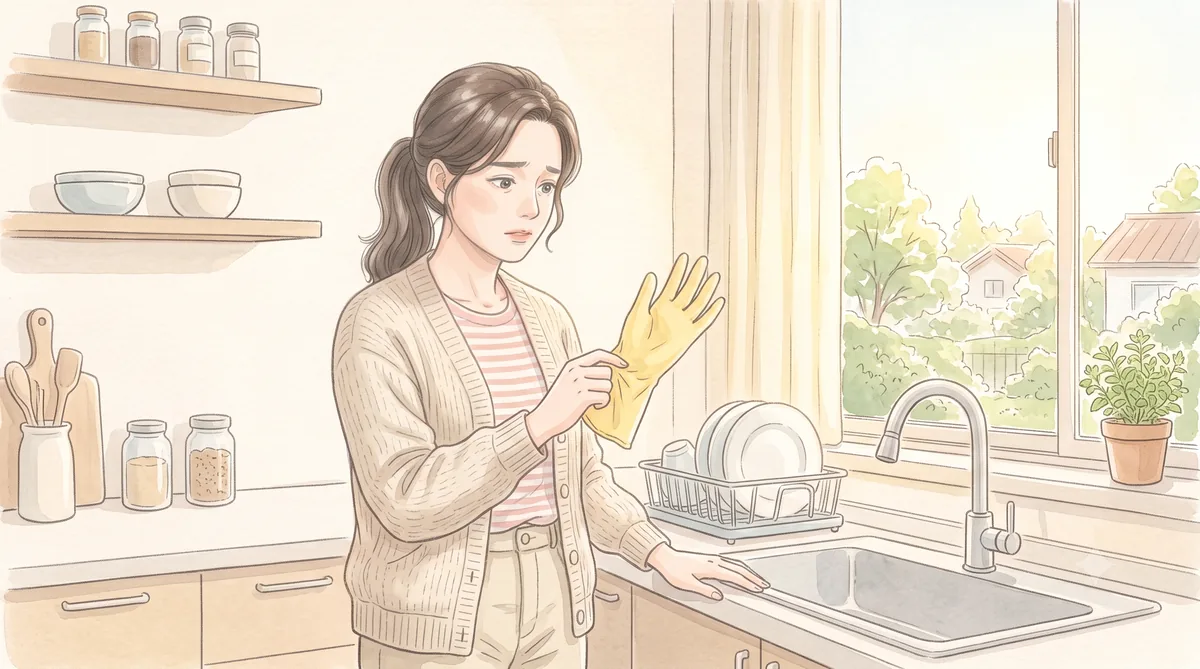 물일 뒤 손가락을 살피는 한포진 — 인천 송도 더율한의원