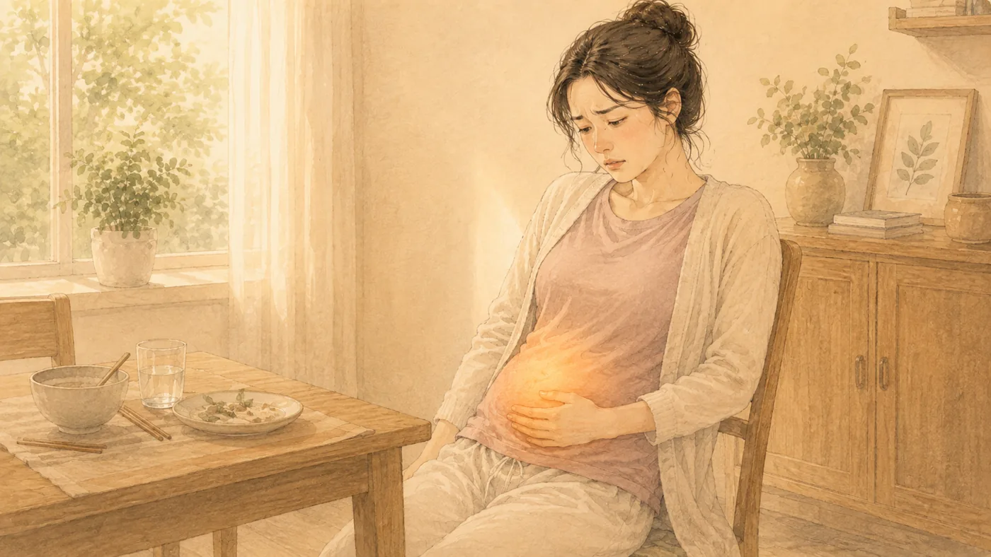 인천 송도 더율한의원 위하수 한방 치료 — 아랫배를 받치는 일러스트