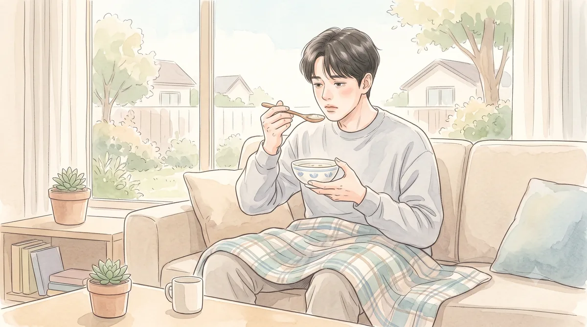 회복기에 죽을 먹는 장염 후유증 — 인천 송도 더율한의원