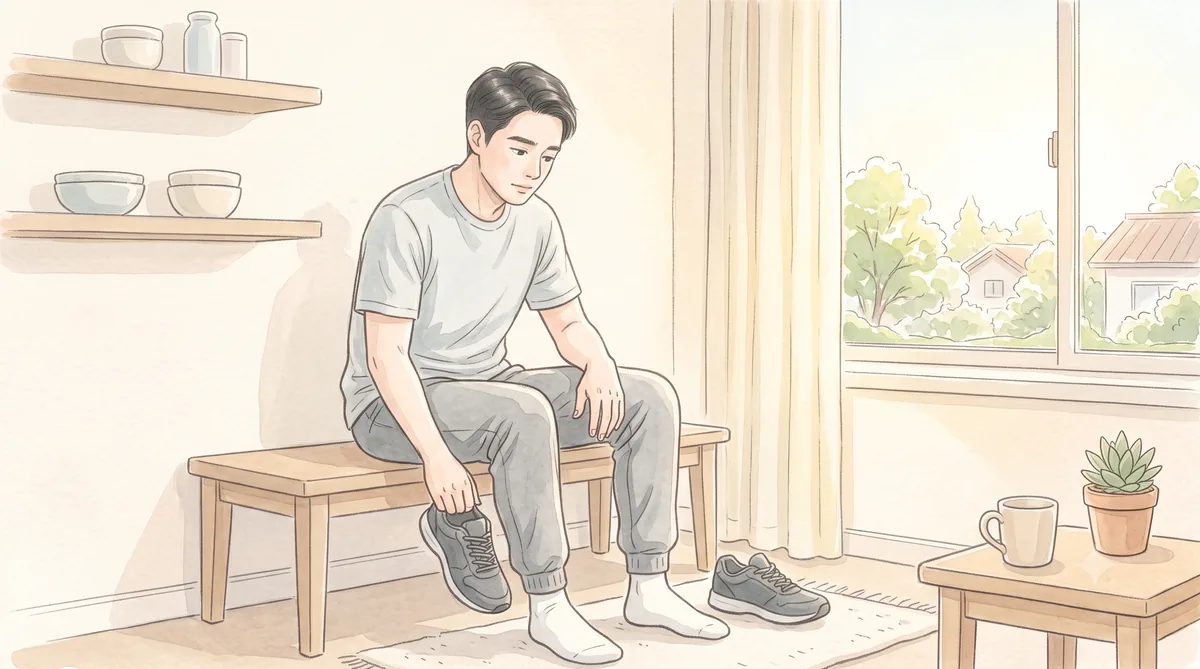 신발을 벗고 발을 살피는 사마귀 — 인천 송도 더율한의원