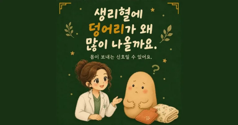 생리 덩어리 상담 - 인천 송도 더율한의원