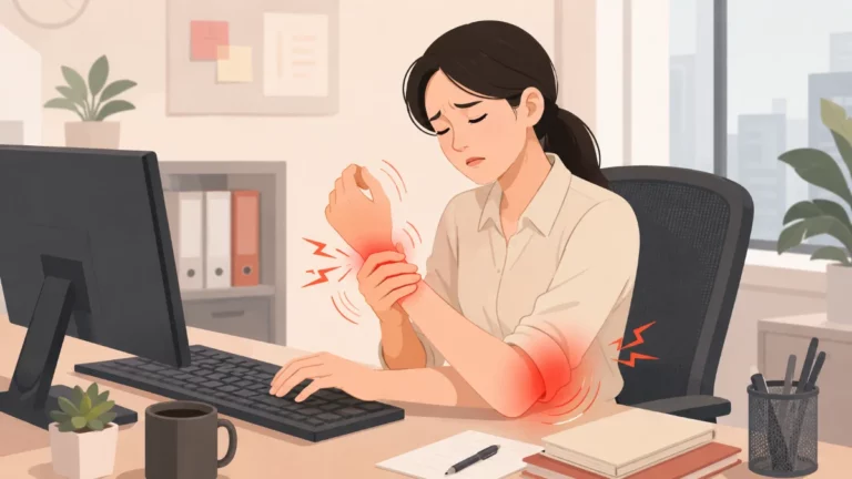 인천 송도 더율한의원 손목·팔꿈치 과사용 통증 — 테니스 엘보·손목 건초염
